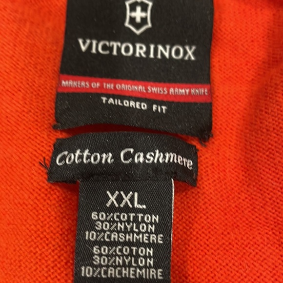 Cashmere/Cotton Victorinox Signature V Neck Sweater XXL - Picture 2 of 5